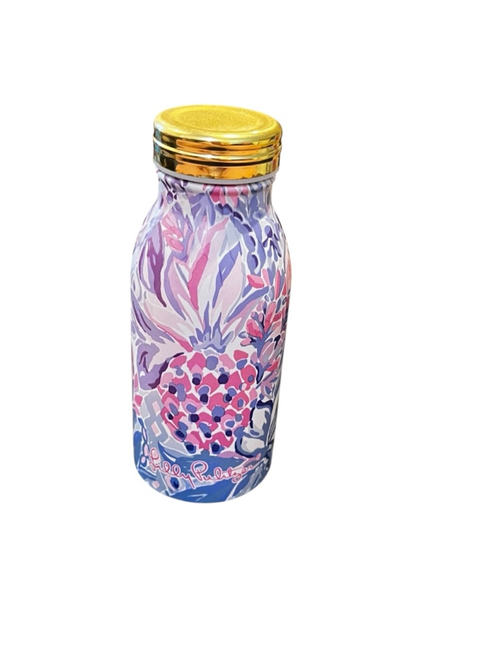 Purple pink blue Lilly Pulitzer aluminum water bottle, 11.8 ounce